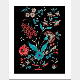 Retro Flower Illustration Posters and Art